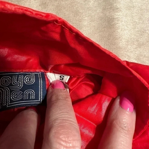 LLOYD ALLEN Vintage Nylon Rain Jacket Red Women’s Size s - Picture 7 of 8